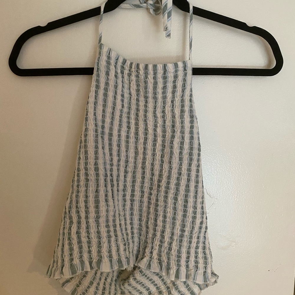 striped american eagle haltered tank top medium